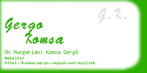 gergo komsa business card